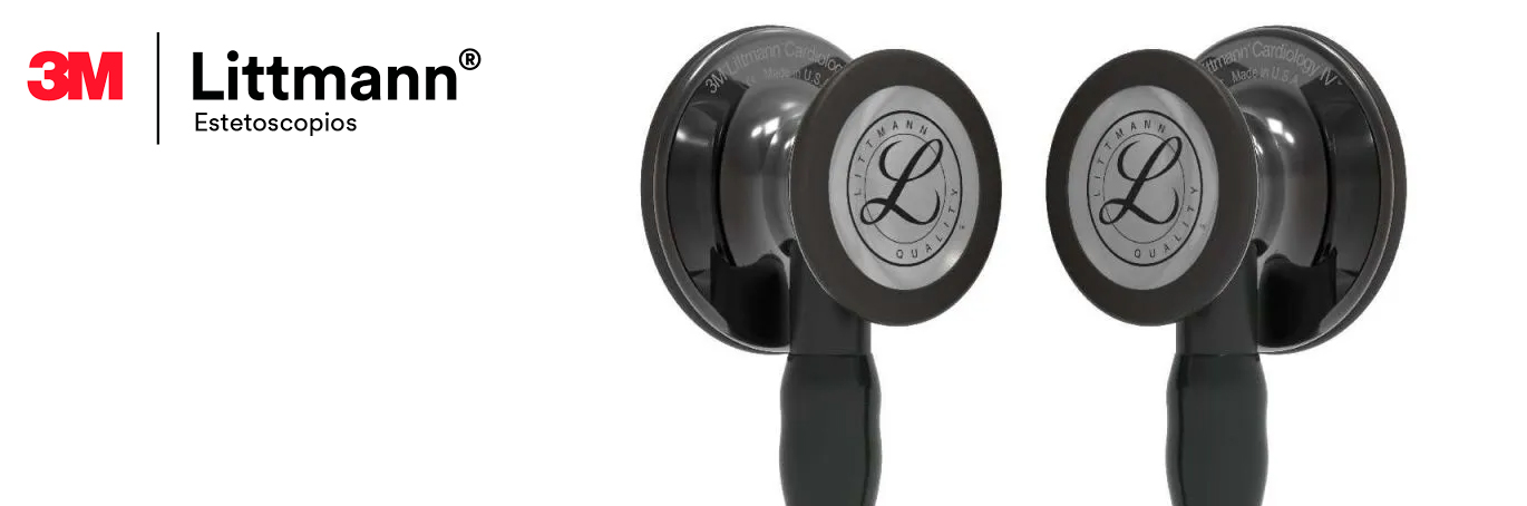 Estetoscopio Littmann Cardiology IV Negro Acabado Ahumado Vástago Negro