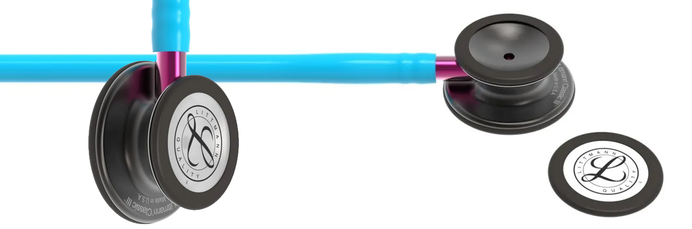 Estetoscopio Littmann Classic III Turquesa Acabado Ahumado Vástago Violeta 5872