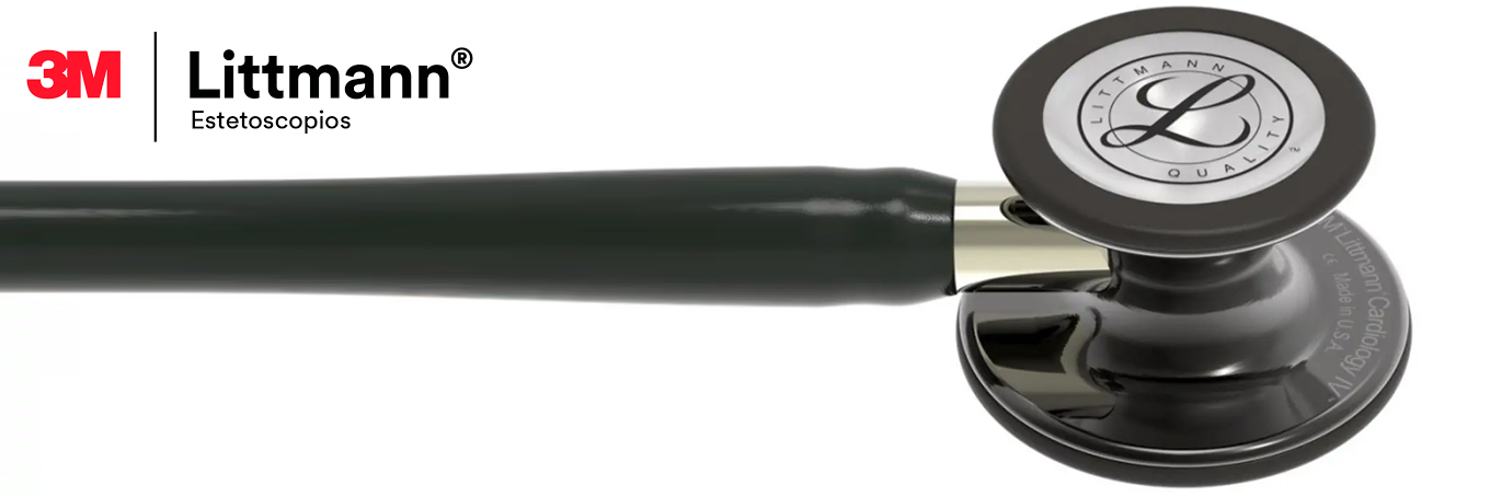 stetoscopio Littmann Cardiology IV Negro Acabado humo Vástago champaña